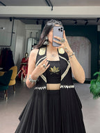 Lotus Handwork Lehenga Set with Long Jacket