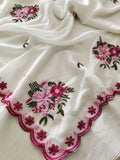 Designer Saree with Scallop Border & Mono Bangalore Blouse