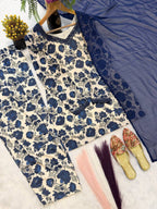 Cameric Cotton Farshi Pant Kurta Set with Dupatta
