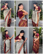 Lichi Silk Saree with Jacquard Weaving & Rich Pallu