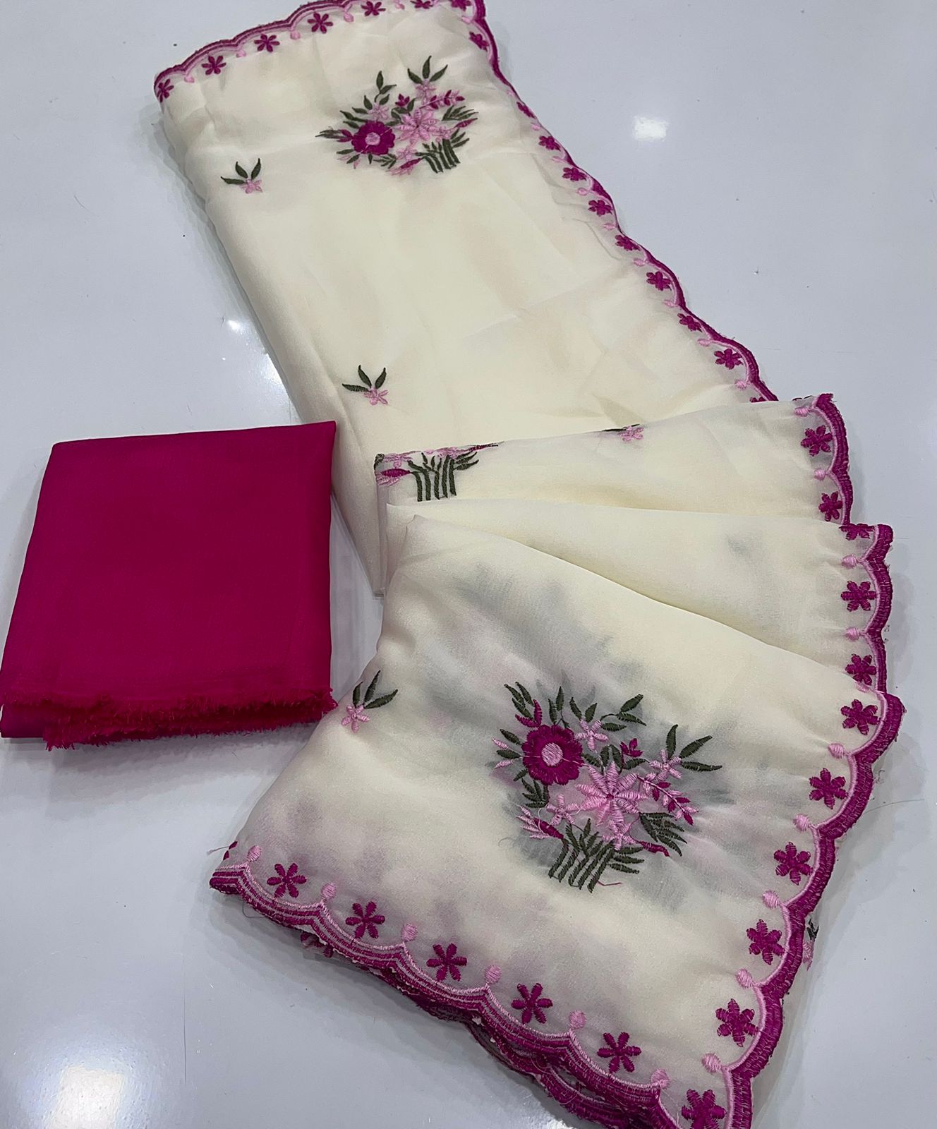 Floral embroidery sarees