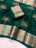 Designer Lotus Beadwork Party Wear Saree