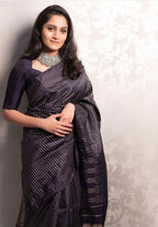 Lichi Silk Jacquard Saree with Border Blouse