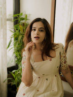 Embroidered Roman Silk Anarkali Gown