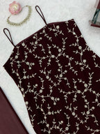 Embroidered Georgette Kurti Pant Set with Dupatta