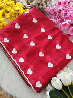 Designer Scallop Border Saree with Embroidered Blouse