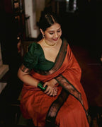 Lichi Silk Saree with Jacquard Weaving & Brocade Blouse