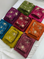 Rangoli Crush Saree with Sequin Work Running Blouse