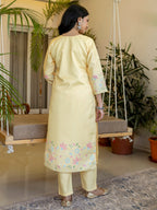 Embroidered Roman Silk Kurta Pant Set with Printed Dupatta
