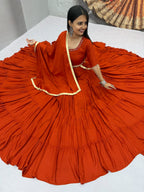 Handmade Mirror Work Rion Cotton Lehenga Choli Set