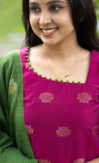 Kanchi Cotton Zari Work Kurta Pant & Dupatta Set