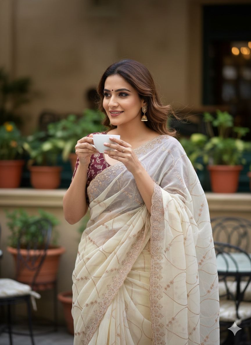 Embroidered Star Georgette Saree