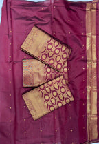 Lichi Silk Saree with Gold Zari & Jacquard Weaving