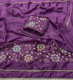 Designer Saree with Heavy Work Blouse & Lace Border