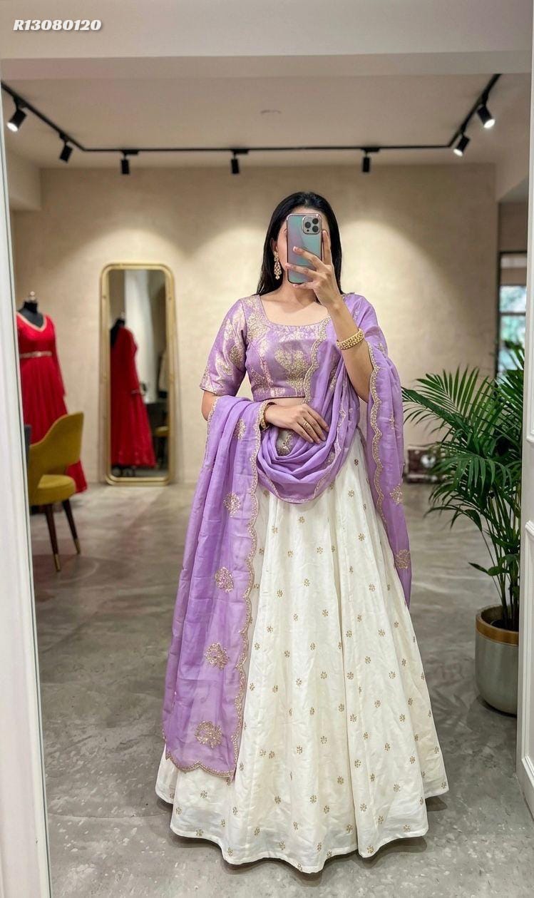 Kanchi Silk Lehenga Set with Floral Embroidery