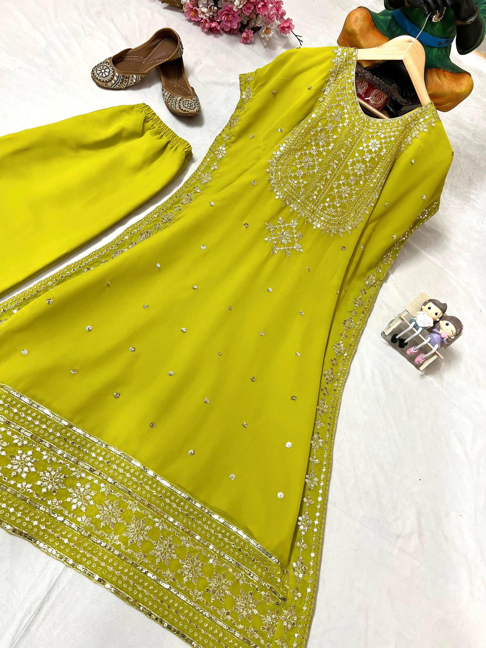 Sequins and Zari Work 2-Piece Outfit