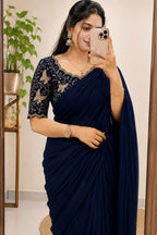Rangoli Crush Silk Saree with Embroidered Blouse