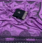 Embroidered Star Georgette Saree with Blouse