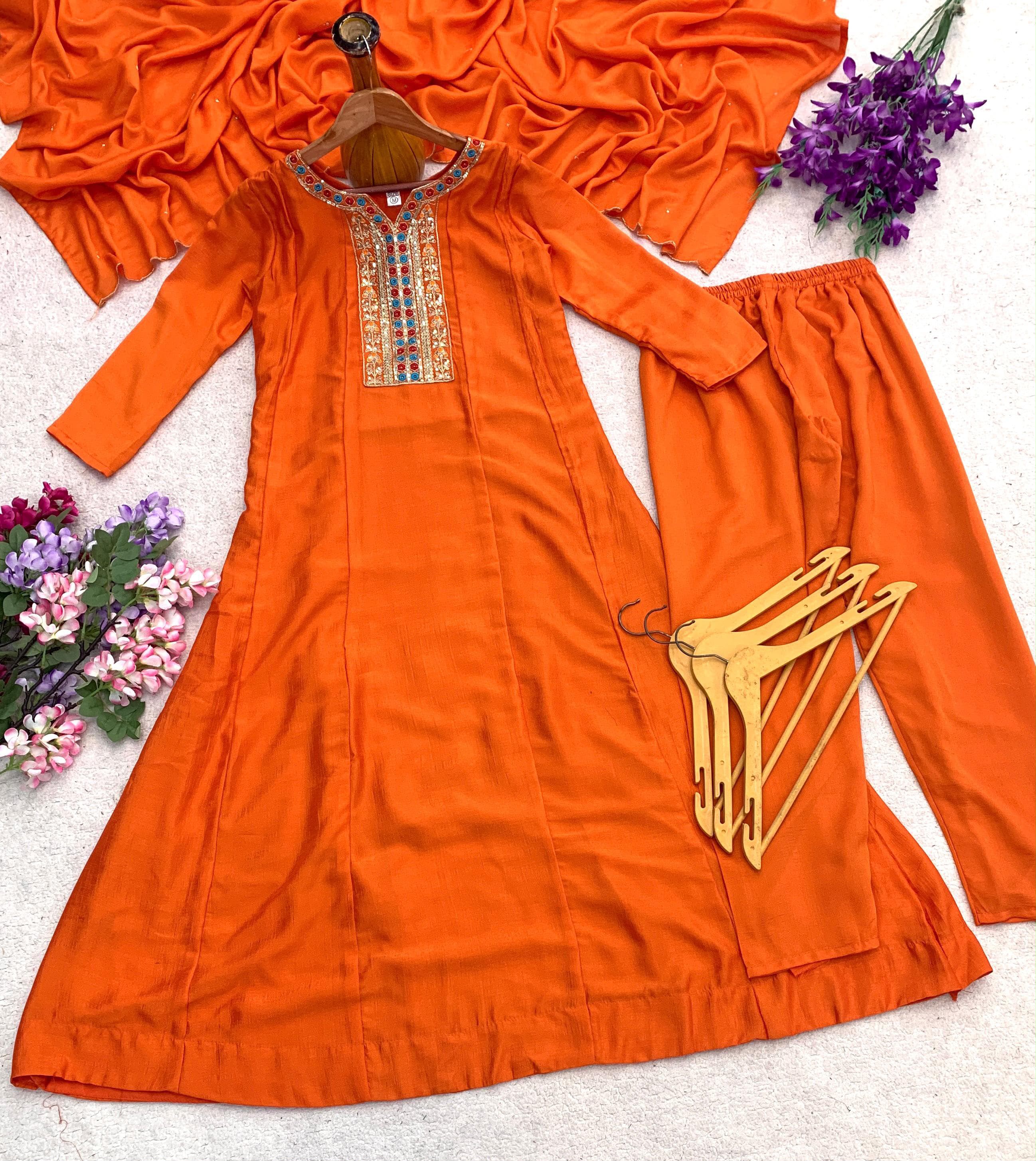 Premium Designer Kurta Set with Embroidered Dupatta