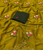 Designer Saree with Contrast Running Blouse
