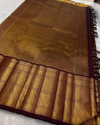 Lichi Silk Saree with Gold Zari & Jacquard Weaving
