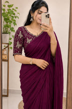 Rangoli Crush Silk Saree with Embroidered Blouse