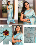 Lichi Silk Jacquard Saree with Brocade Blouse