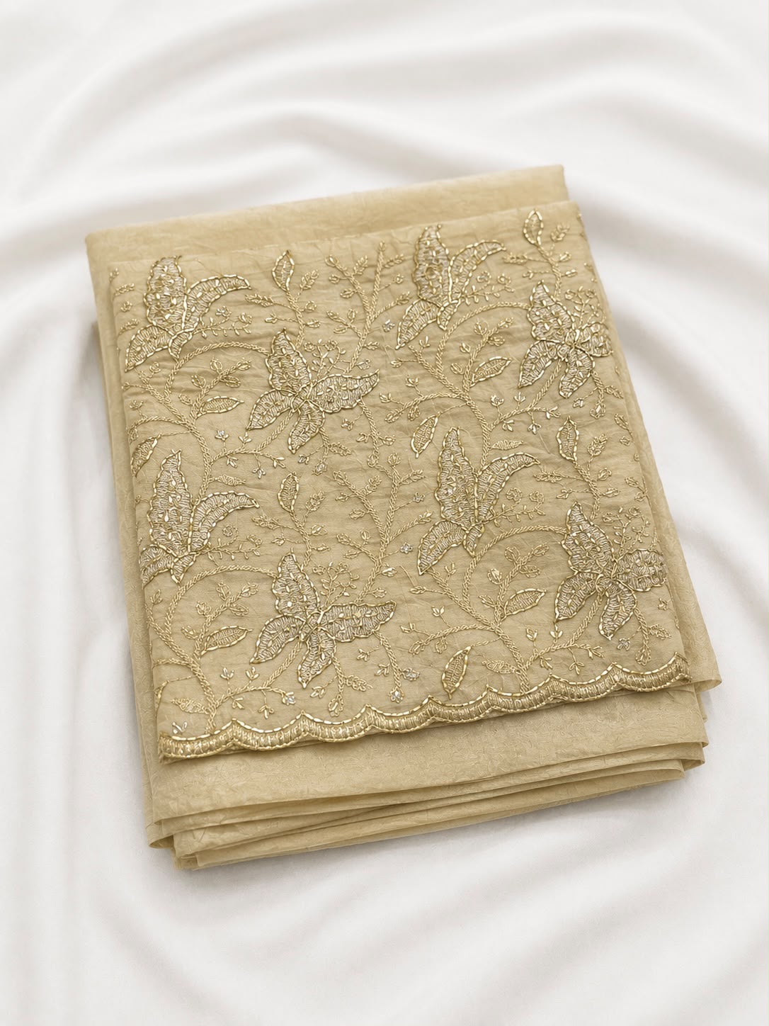 Rangoli Crush Silk Saree with Embroidered Blouse