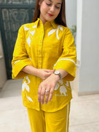 Cotton Slub Shirt & Pant Co-Ord Set for Women