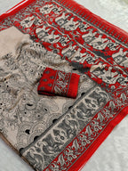 Digital Printed Soft Linen Saree with Printed Blouse