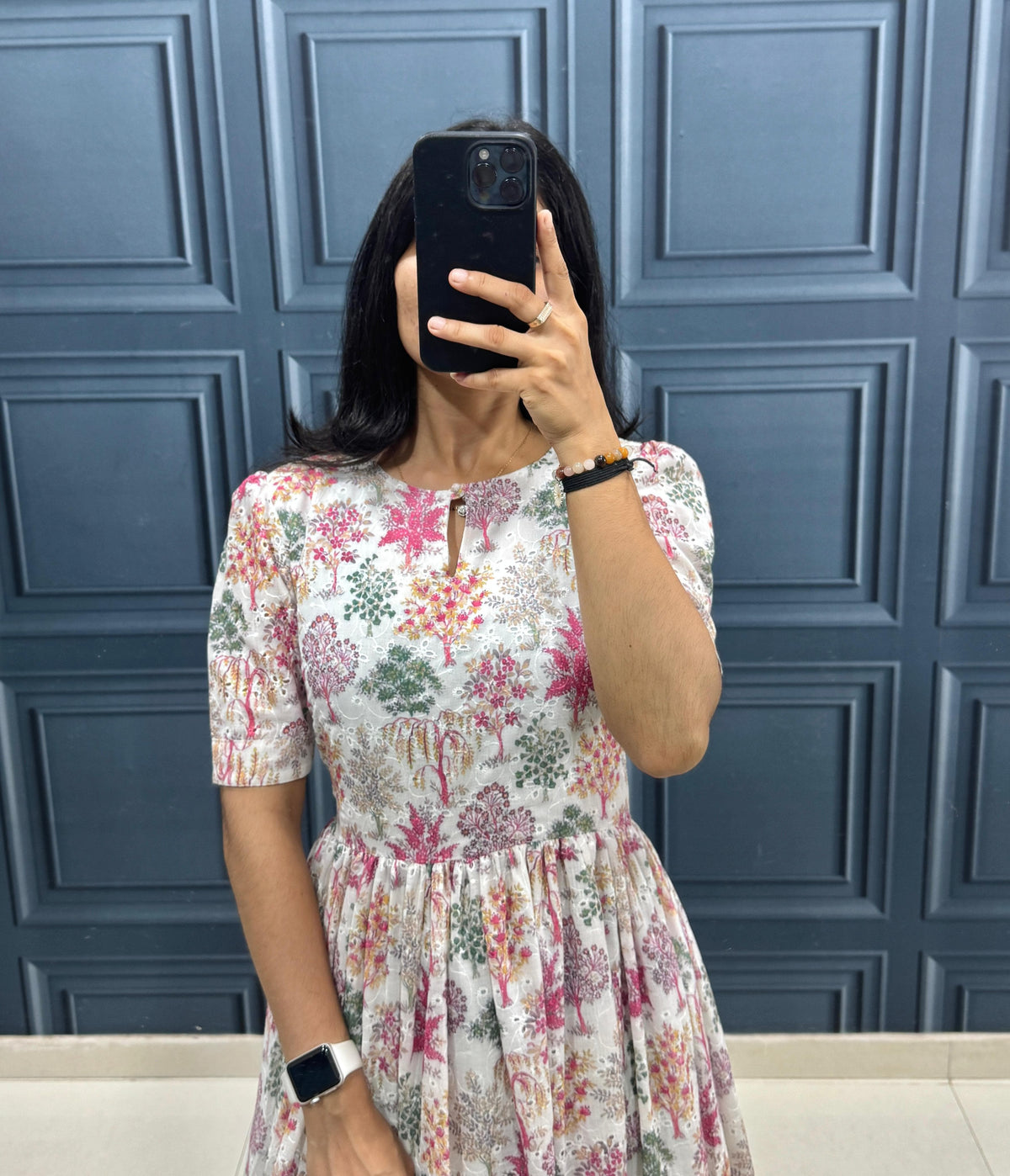 Printed Hakoba Cotton Maxi Dress
