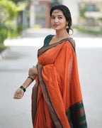 Lichi Silk Saree with Jacquard Weaving & Brocade Blouse