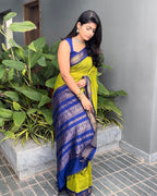 Lichi Silk Saree with Jacquard Weaving & Rich Pallu