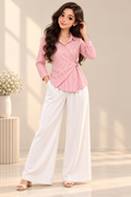 Striped Wrap Knot Top & Palazzo Co-Ord Set