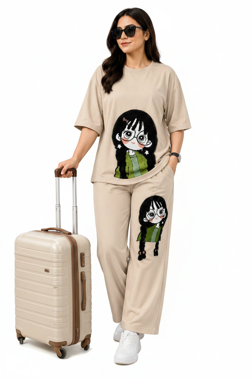 Printed T-Shirt & Jogger Co-Ord Set for Women