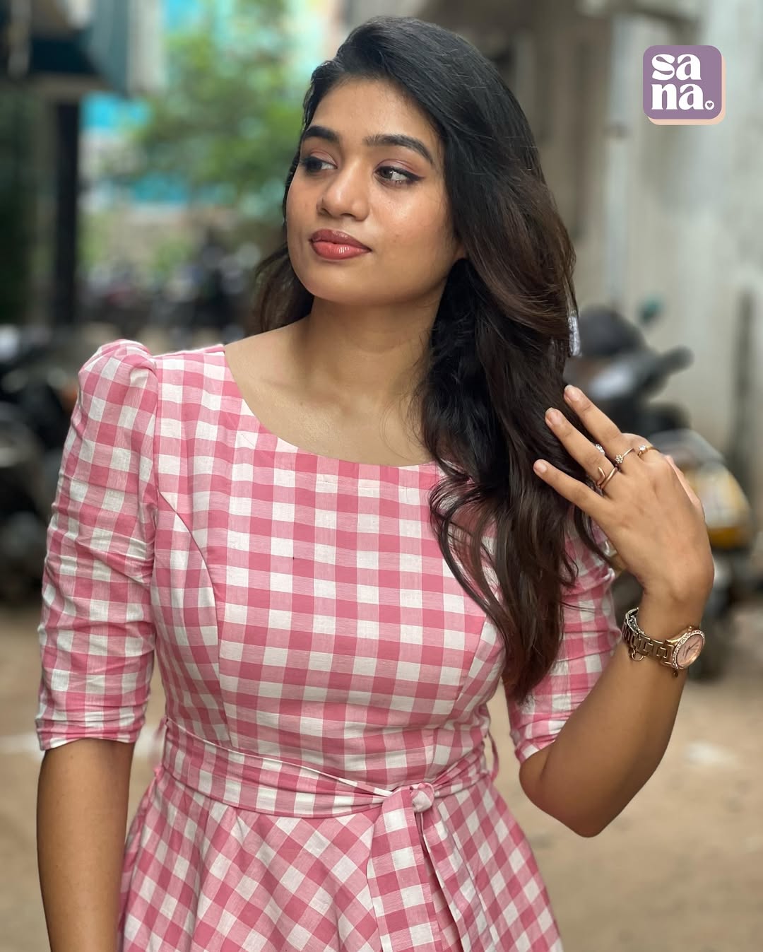 Pink Printed Mix Cotton Flared Western Dress