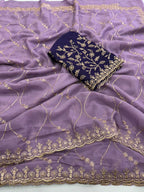 Embroidered Star Georgette Saree