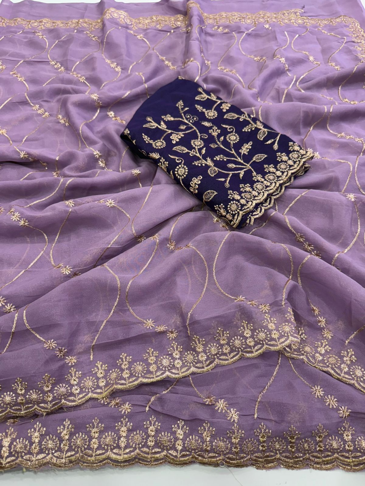 Embroidered Star Georgette Saree