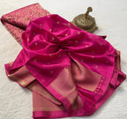 Designer Brocade Soft Silk Saree with Rich Zari Weaving & Butta Blouse