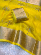 Designer Lotus Beadwork Party Wear Saree