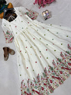 Embroidered Roman Silk Anarkali Gown