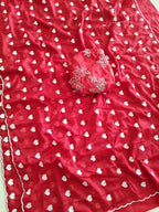 Designer Scallop Border Saree with Embroidered Blouse