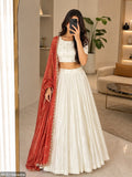 Chinon Silk Lehenga Set with Tissue Silk Dupatta