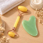 Facial Roller And Gua Sha Set With Dual Roller Heads For Daily Face Care (1 Set)